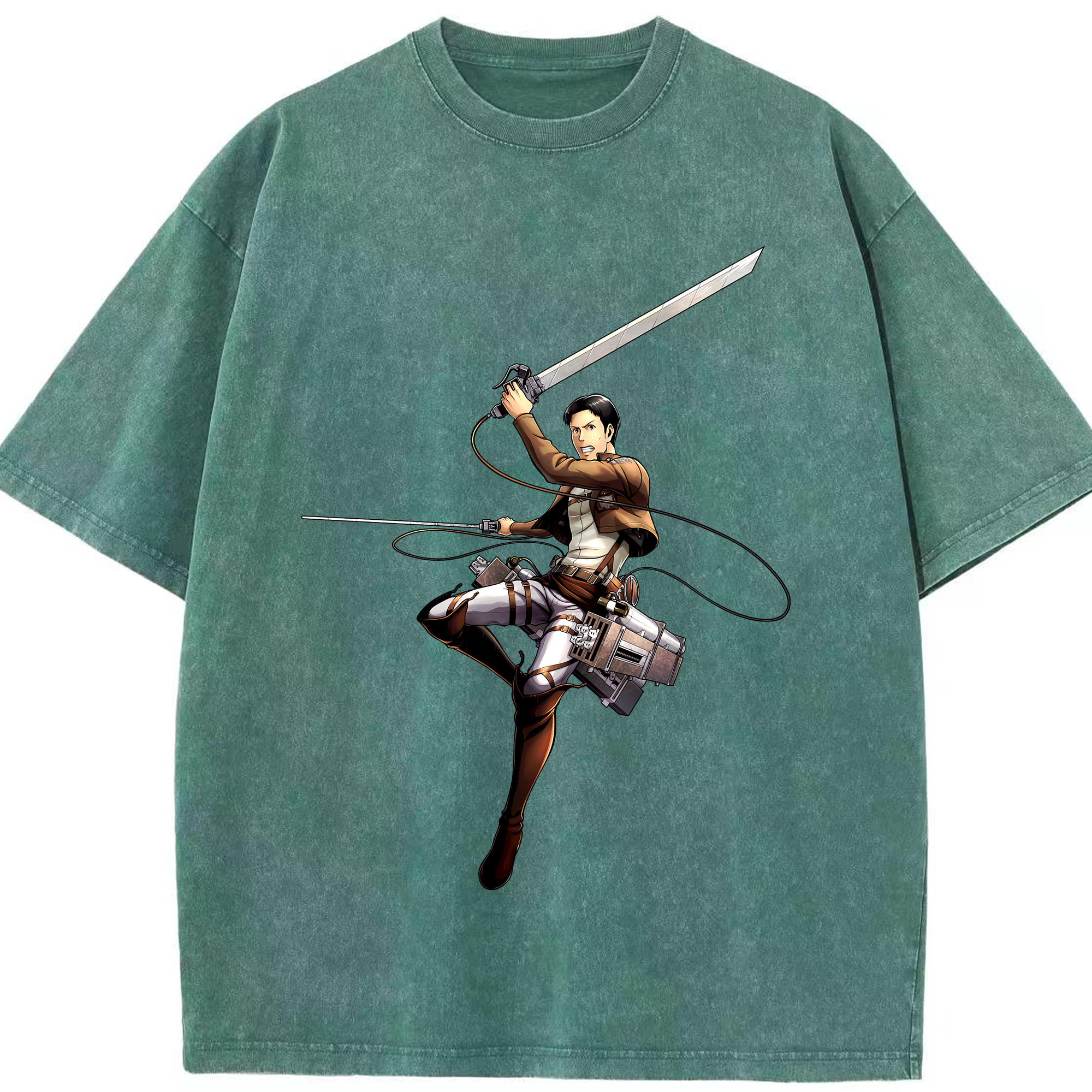 （画像用） 進撃の巨人 Attack on Titan 綿100% ヴィンテージ風 半袖Tシャツ（フロントプリント）